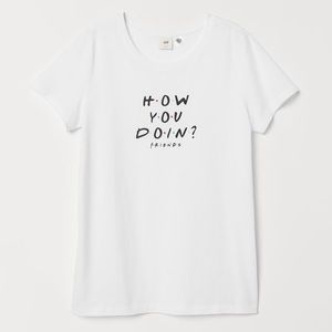 White “how you doin” tee